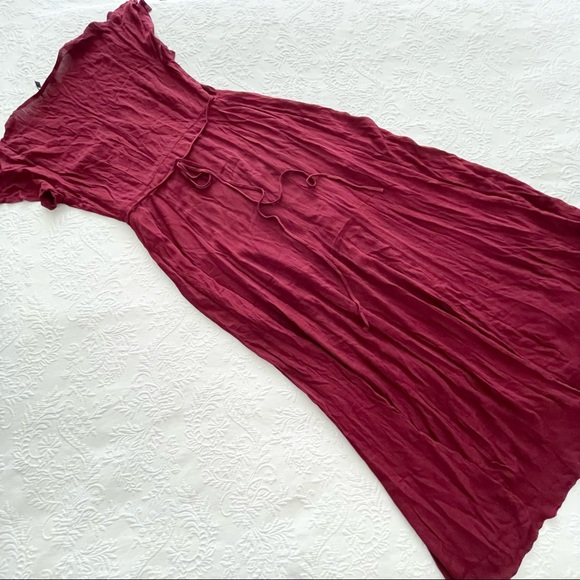 NWOT Lulus Heart of Marigold Burgundy Wrap Maxi Dress Medium - Picture 7 of 10